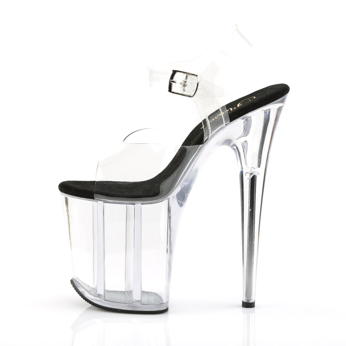Pleaser Womens Sandals FLAMINGO-808 Clr-Blk/Clr