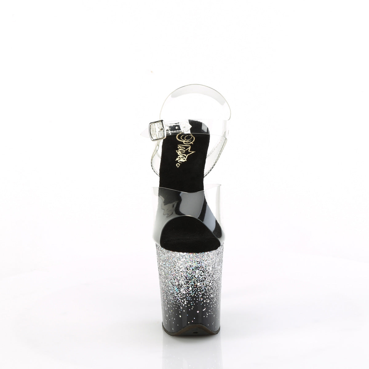 Pleaser FLAMINGO-808SS Clr/Blk-Slv Multi Glitter