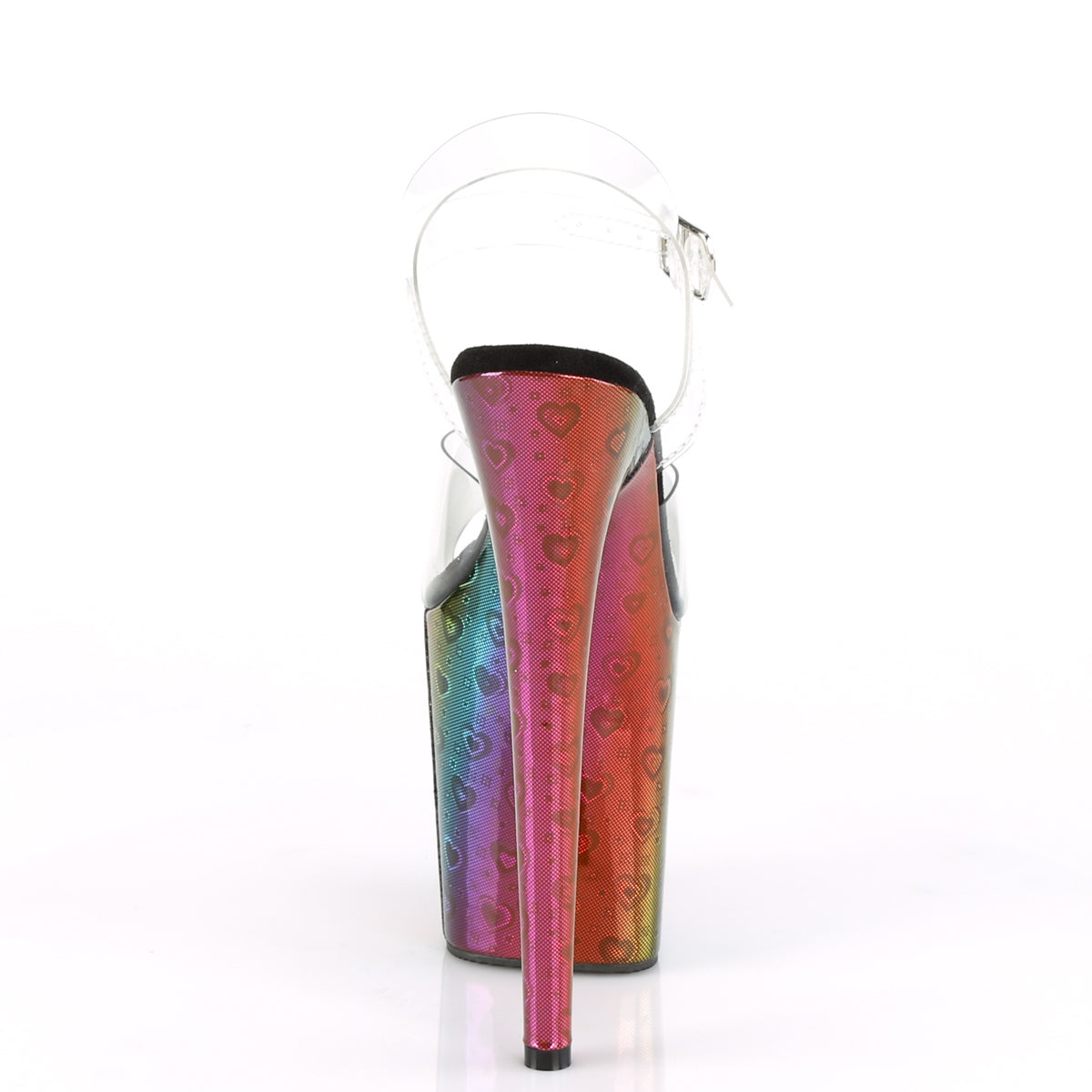 Pleaser Womens Sandals FLAMINGO-808WR Clr/Rainbow Hologram Wrapped