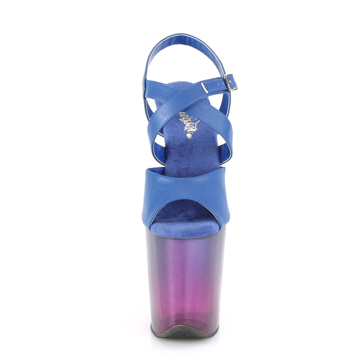 Pleaser Womens Sandals FLAMINGO-822T Blue Faux Leather/Blue-Purple Ombre