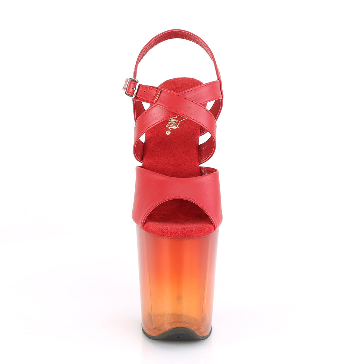 Pleaser Womens Sandals FLAMINGO-822T Red Faux Leather/Faded Red
