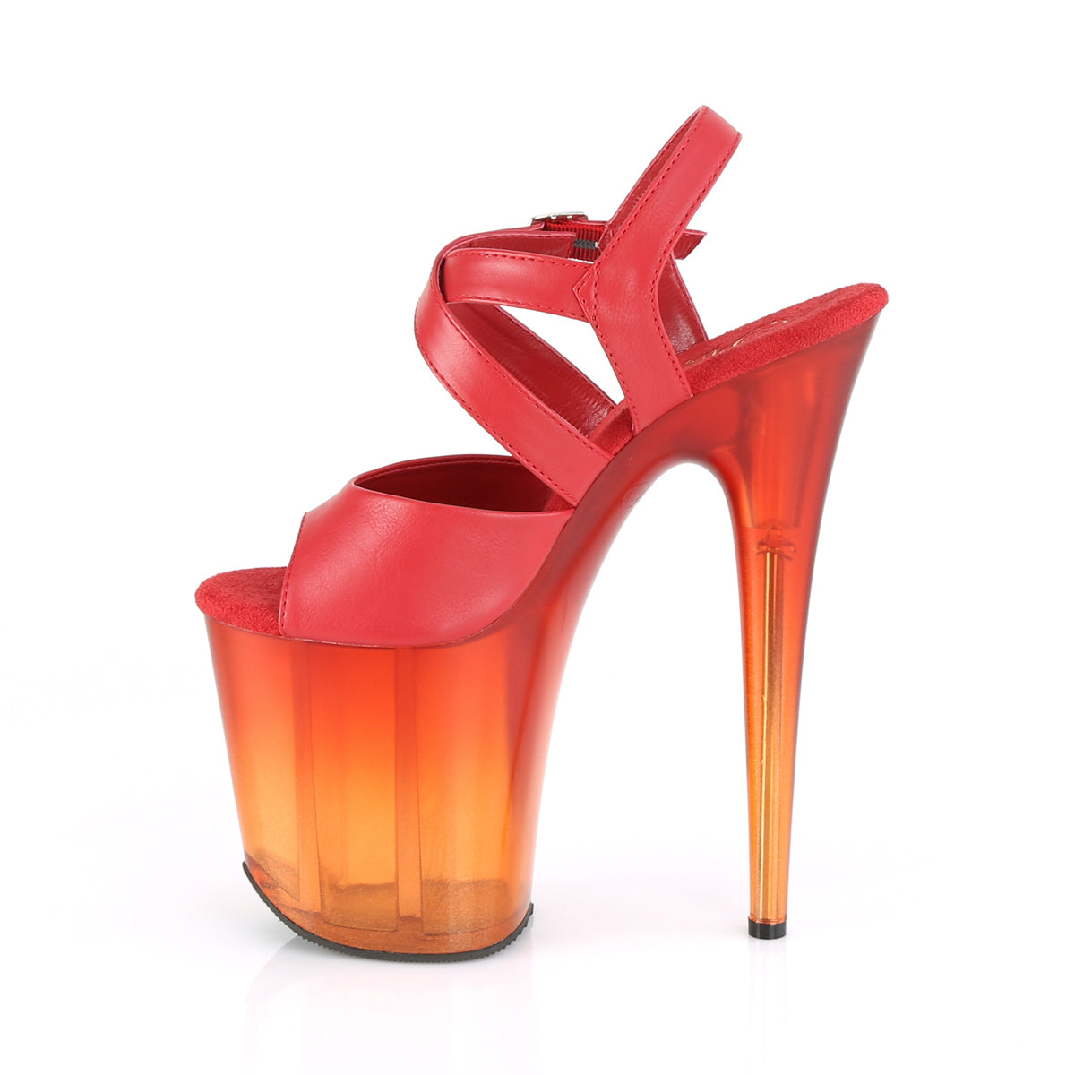 Pleaser Womens Sandals FLAMINGO-822T Red Faux Leather/Faded Red