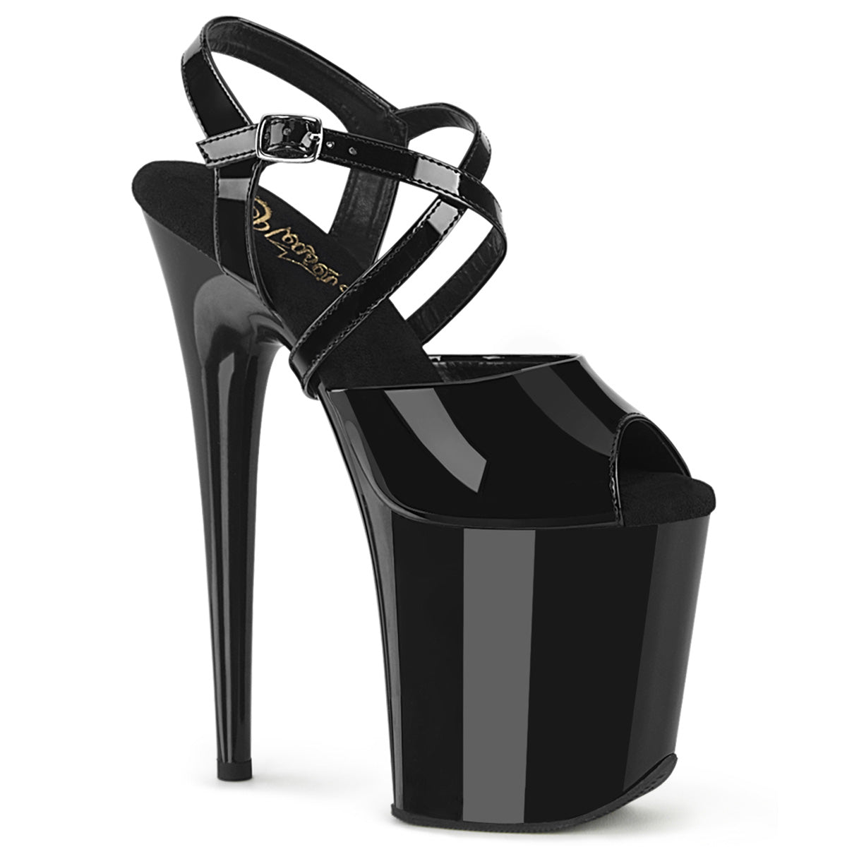 Pleaser FLAMINGO-824 Blk Pat/Blk