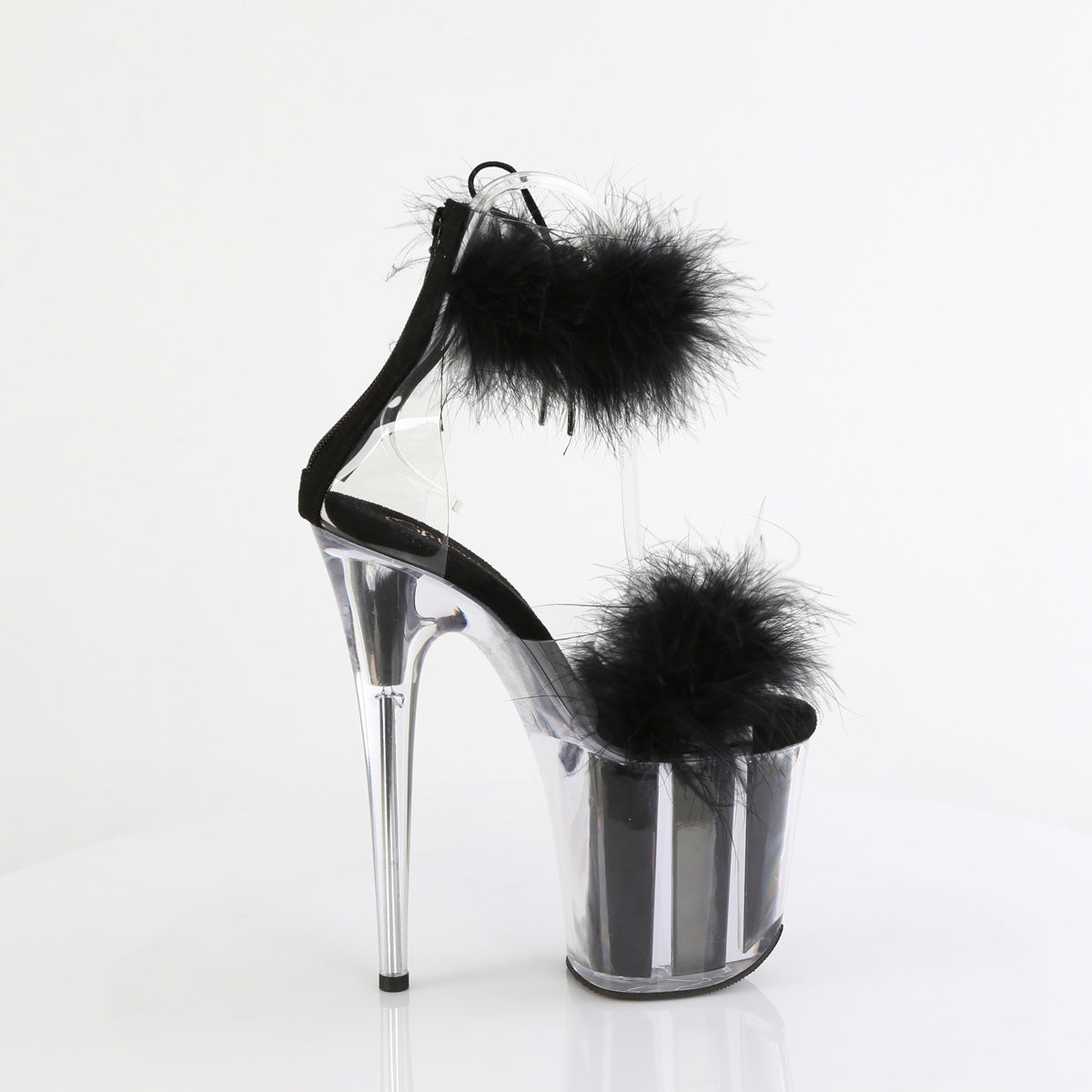 Pleaser FLAMINGO-824F Clr-Blk Fur/M