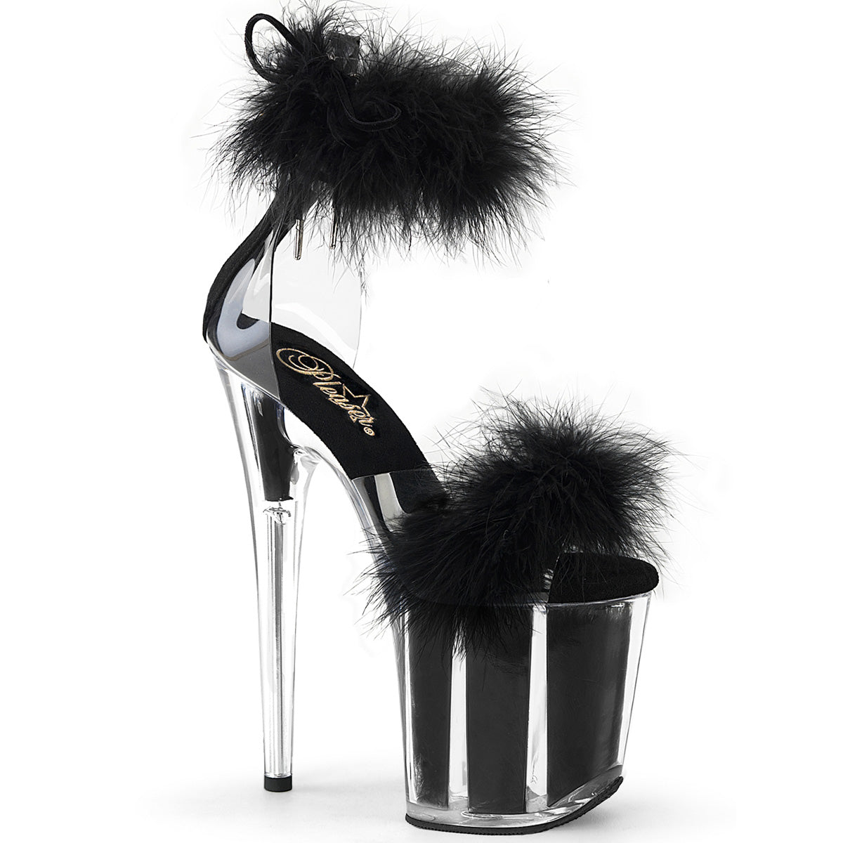 Pleaser FLAMINGO-824F Clr-Blk Fur/M