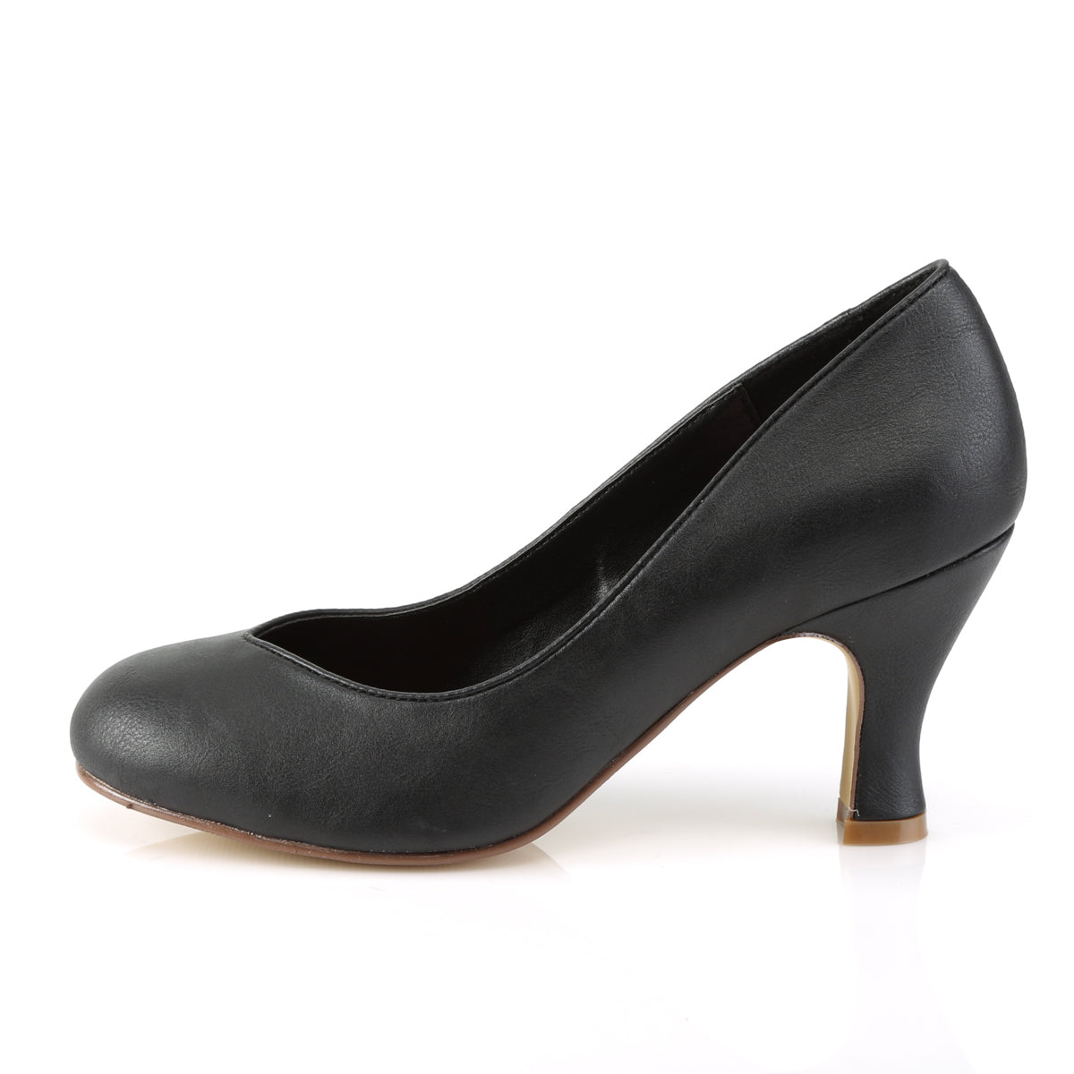Pin Up Couture Womens Pumps FLAPPER-40 Blk Faux Leather