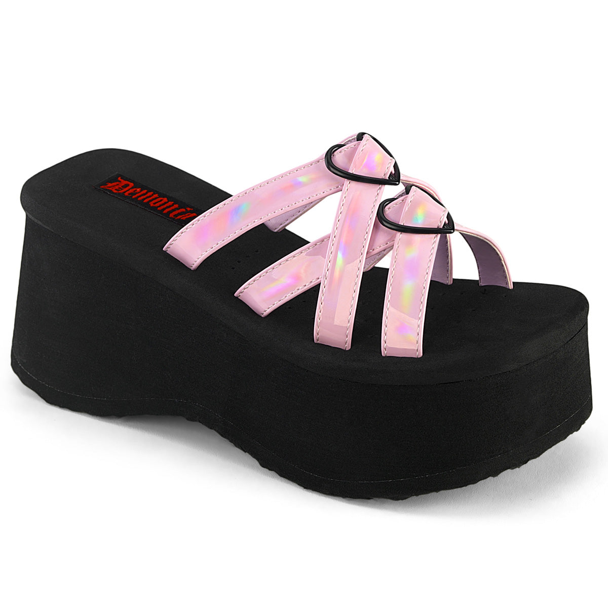 DemoniaCult Sandals FUNN-15 B. Pink Holo Pat