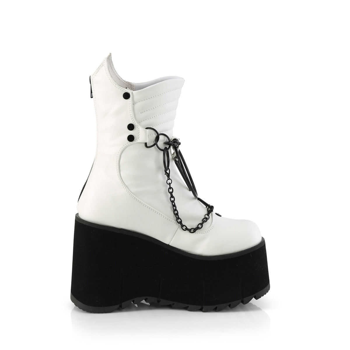 DemoniaCult Ankle Boots KERA-130 Wht Vegan Leather
