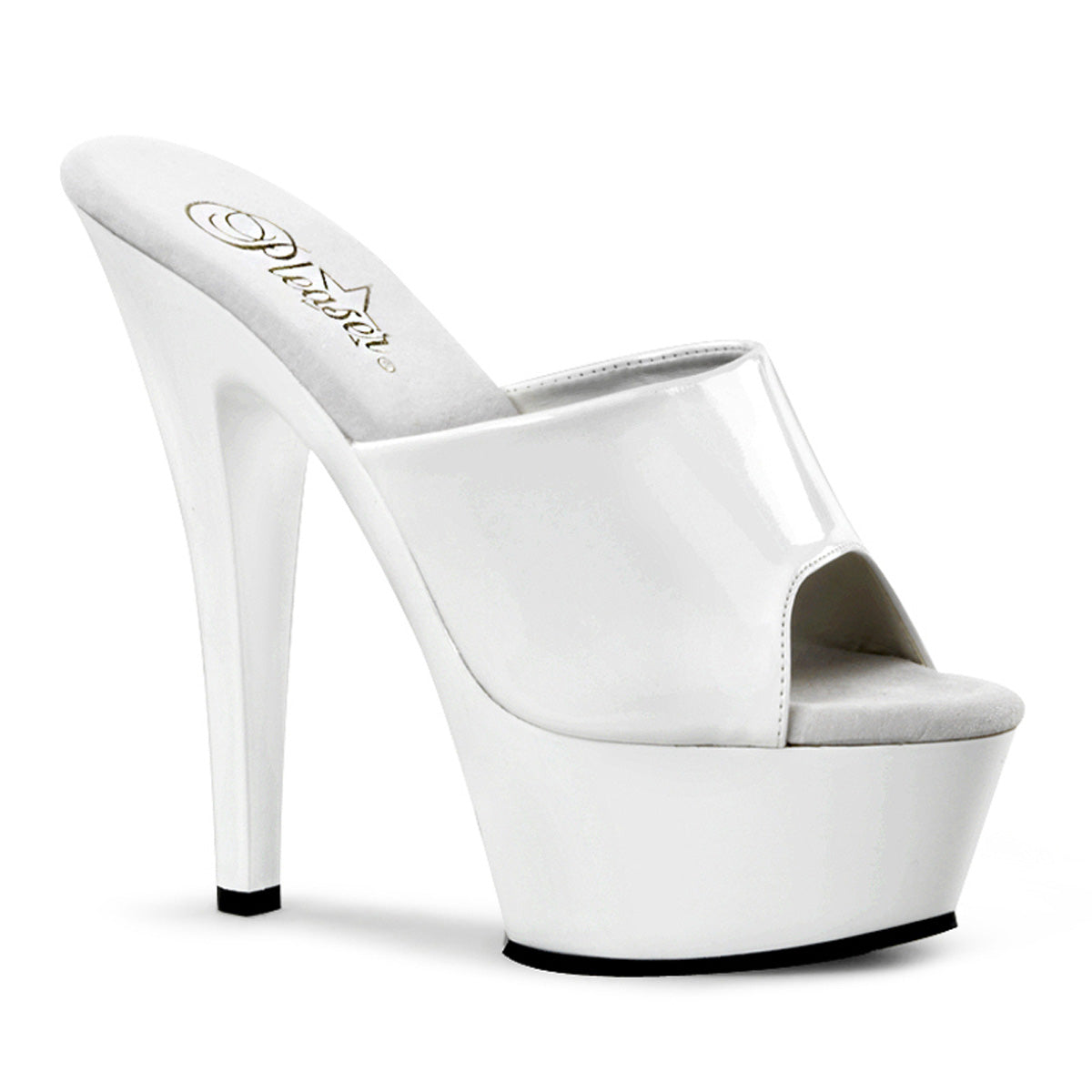 Pleaser Womens Sandals KISS-201 Wht Pat/Wht
