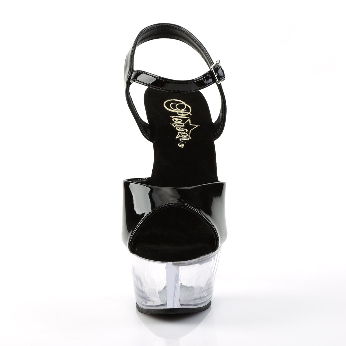 Pleaser Womens Sandals KISS-209 Blk Pat/Clr