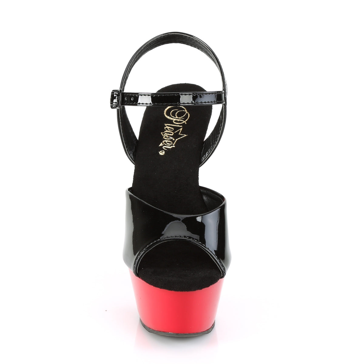 Pleaser Womens Sandals KISS-209 Blk Pat/Red