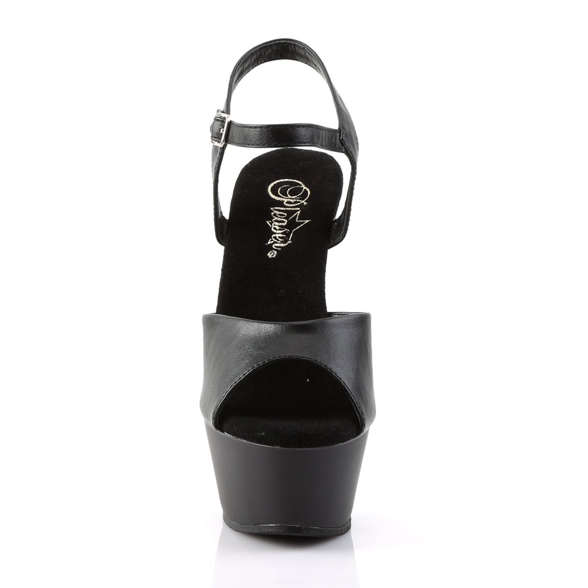 Pleaser Womens Sandals KISS-209 Blk Faux Leather/Blk Matte