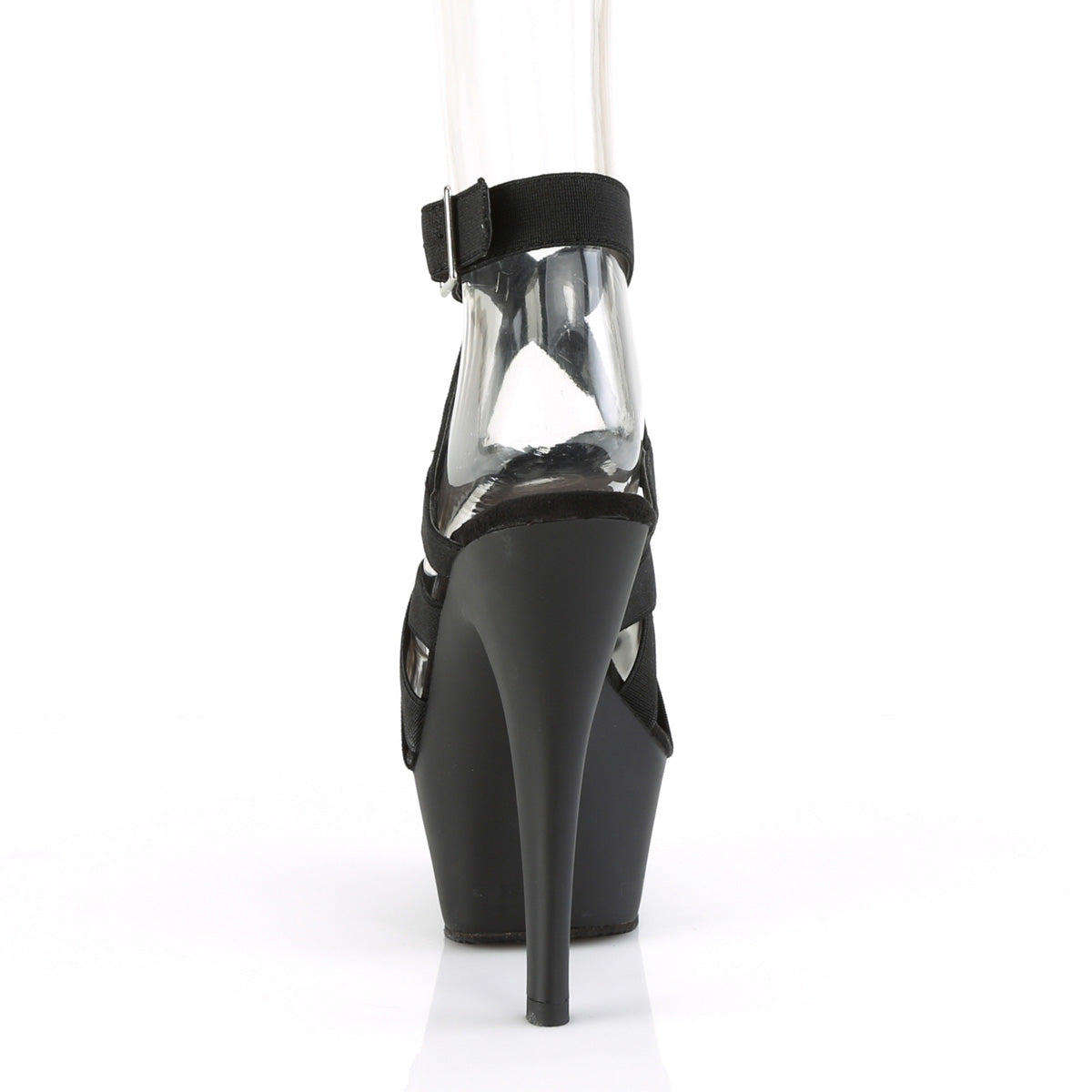 Pleaser Womens Sandals KISS-241 Blk Elastic Band/Blk Matte