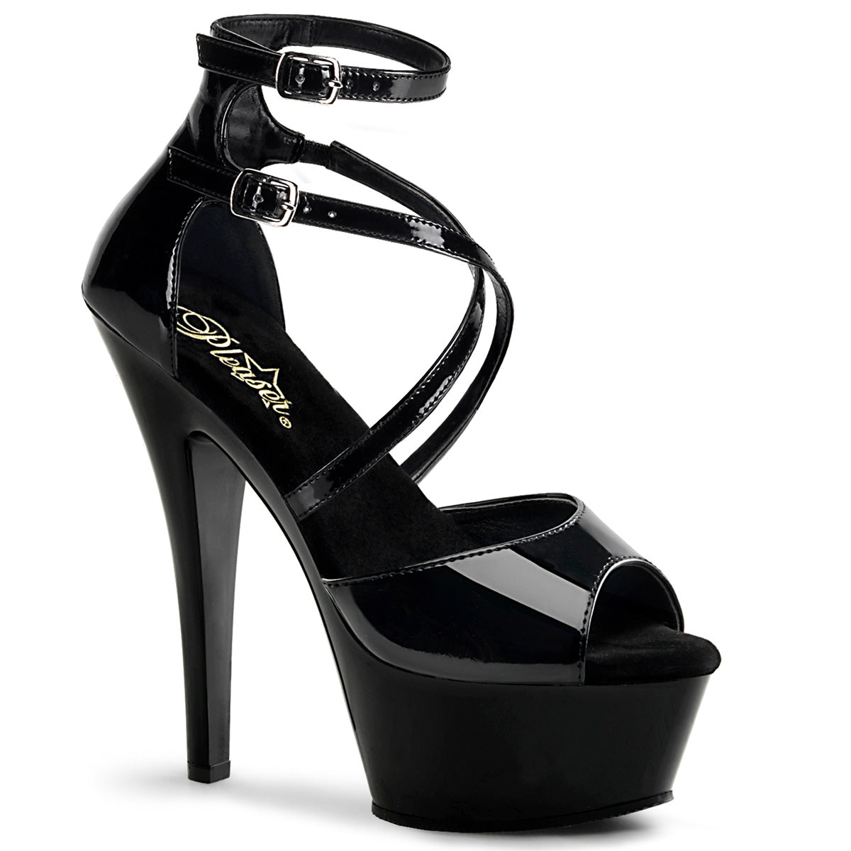 Pleaser Womens Sandals KISS-254 Blk Pat/Blk