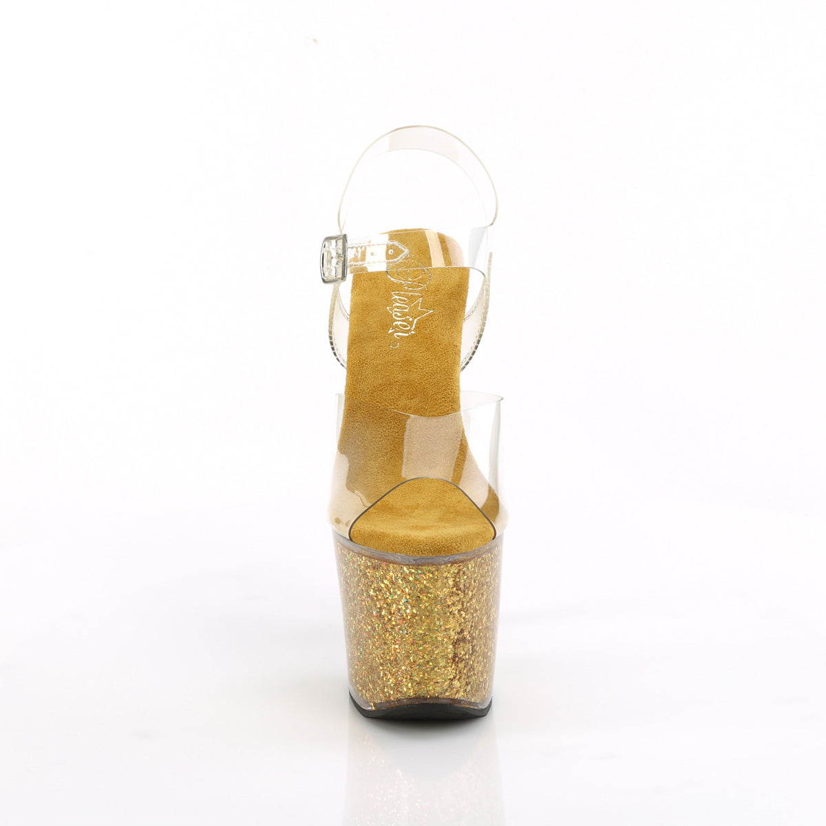Pleaser LOVESICK-708SG Clr/Gold Multi Iridescent Glitters