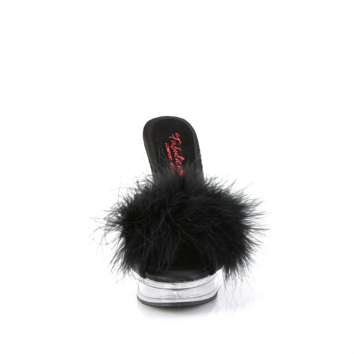Fabulicious Sandals MAJESTY-501F-8 Blk Faux Leather-Fur/Clr