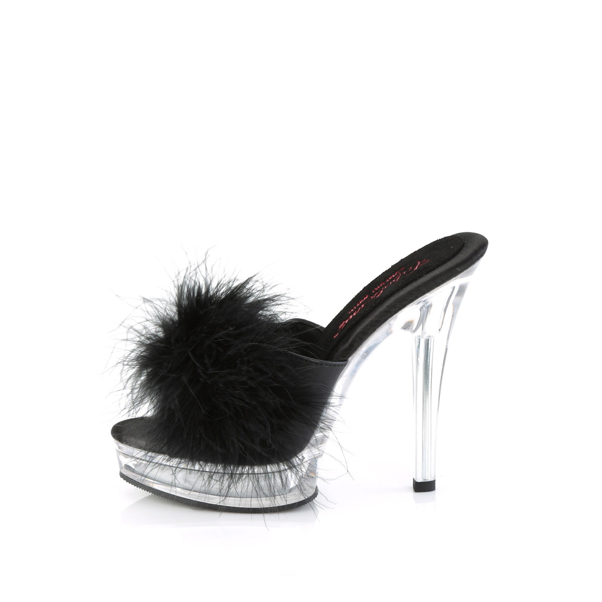 Fabulicious Sandals MAJESTY-501F-8 Blk Faux Leather-Fur/Clr