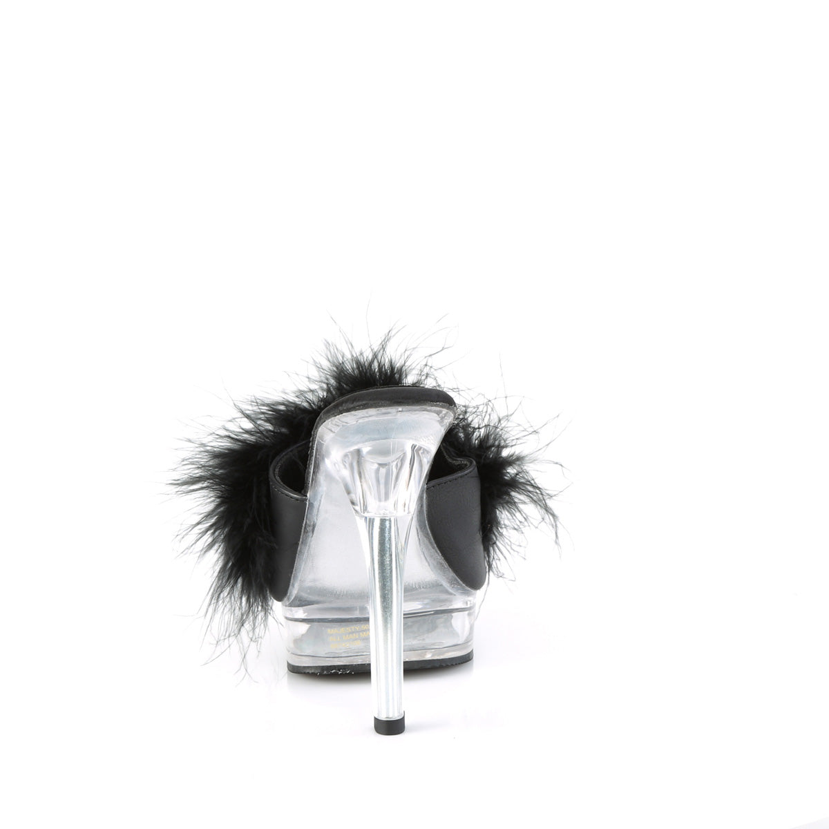 Fabulicious Sandals MAJESTY-501F-8 Blk Faux Leather-Fur/Clr