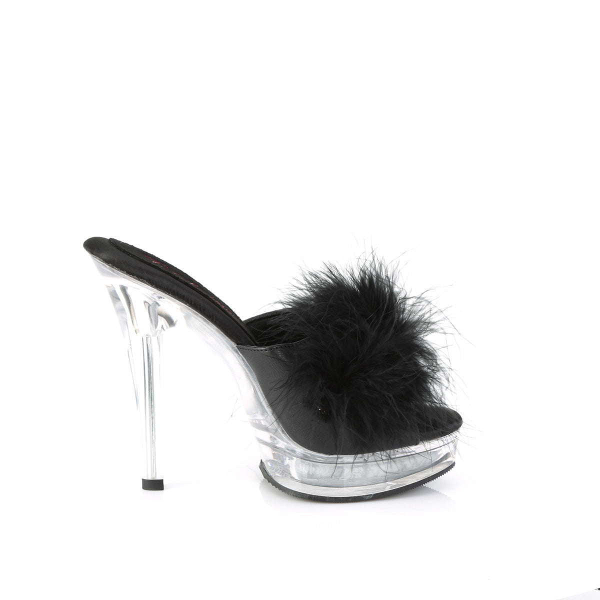 Fabulicious Sandals MAJESTY-501F-8 Blk Faux Leather-Fur/Clr
