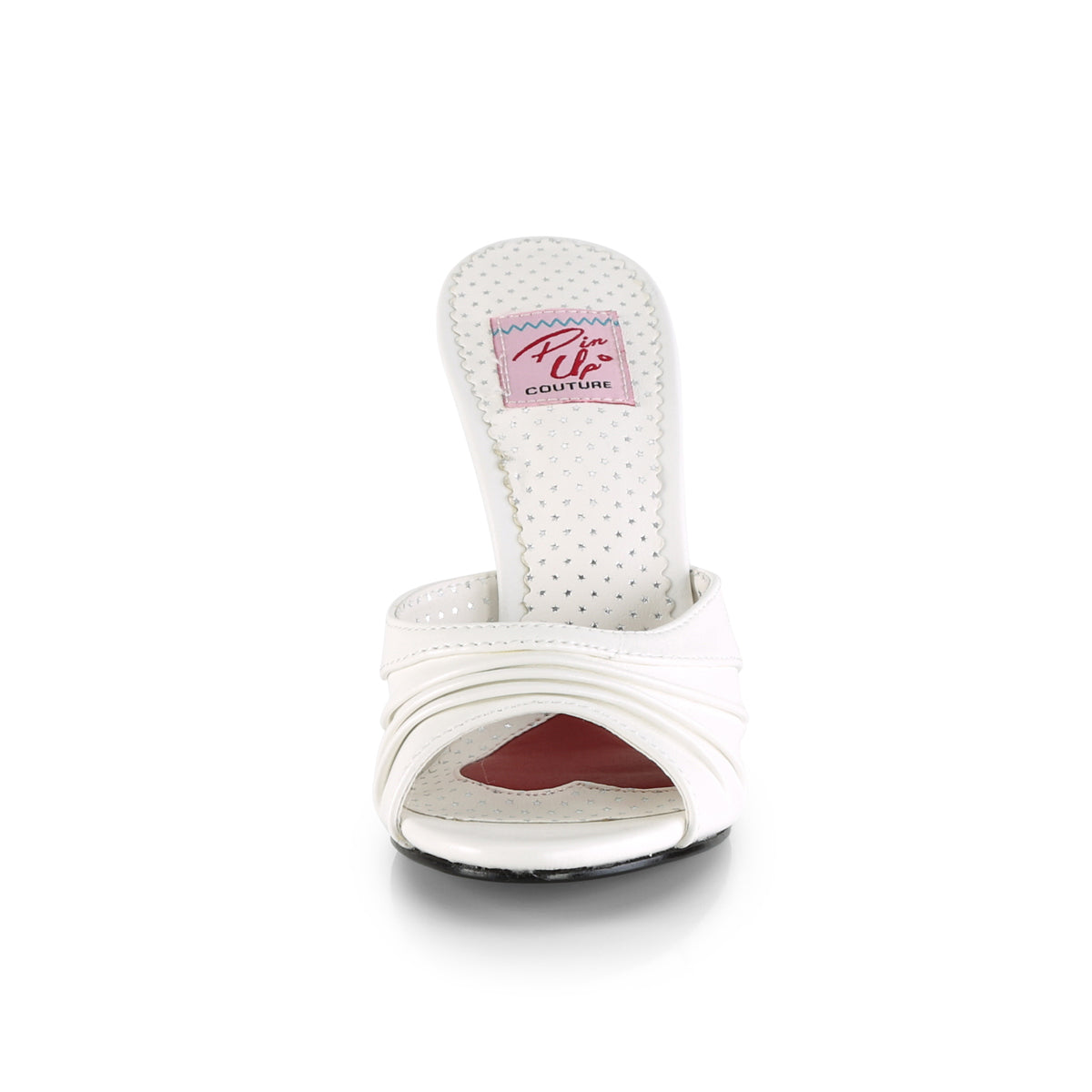 Pin Up Couture Womens Pumps MONROE-01 Wht Faux Leather