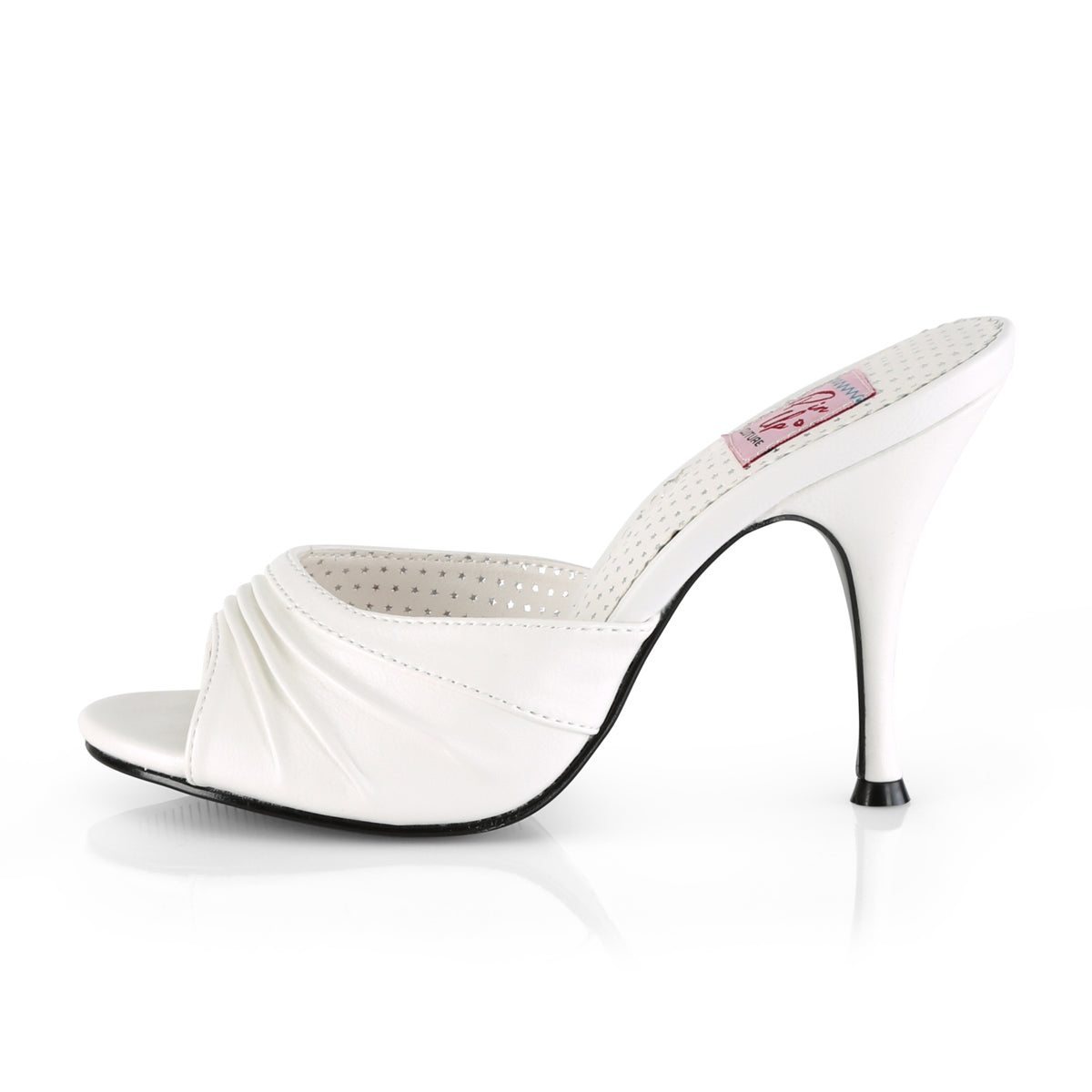 Pin Up Couture Womens Pumps MONROE-01 Wht Faux Leather