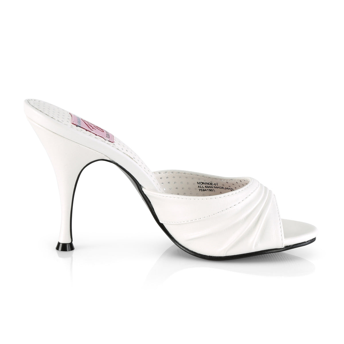 Pin Up Couture Womens Pumps MONROE-01 Wht Faux Leather