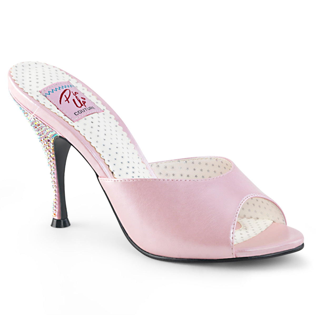 Pin Up Couture Womens Pumps MONROE-05 Pink Faux Leather