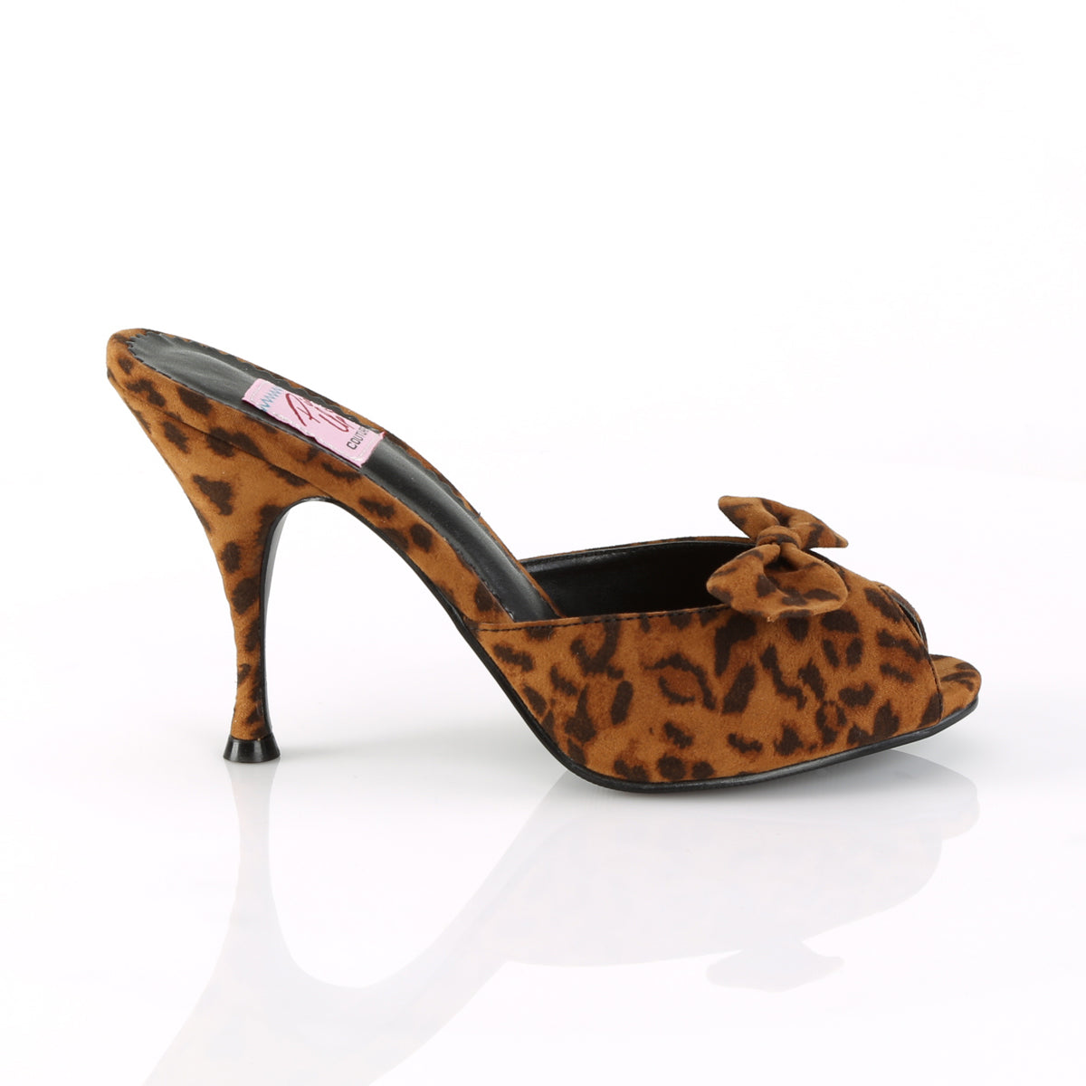 Pin Up Couture Womens Pumps MONROE-08 Leopard Print Fabric