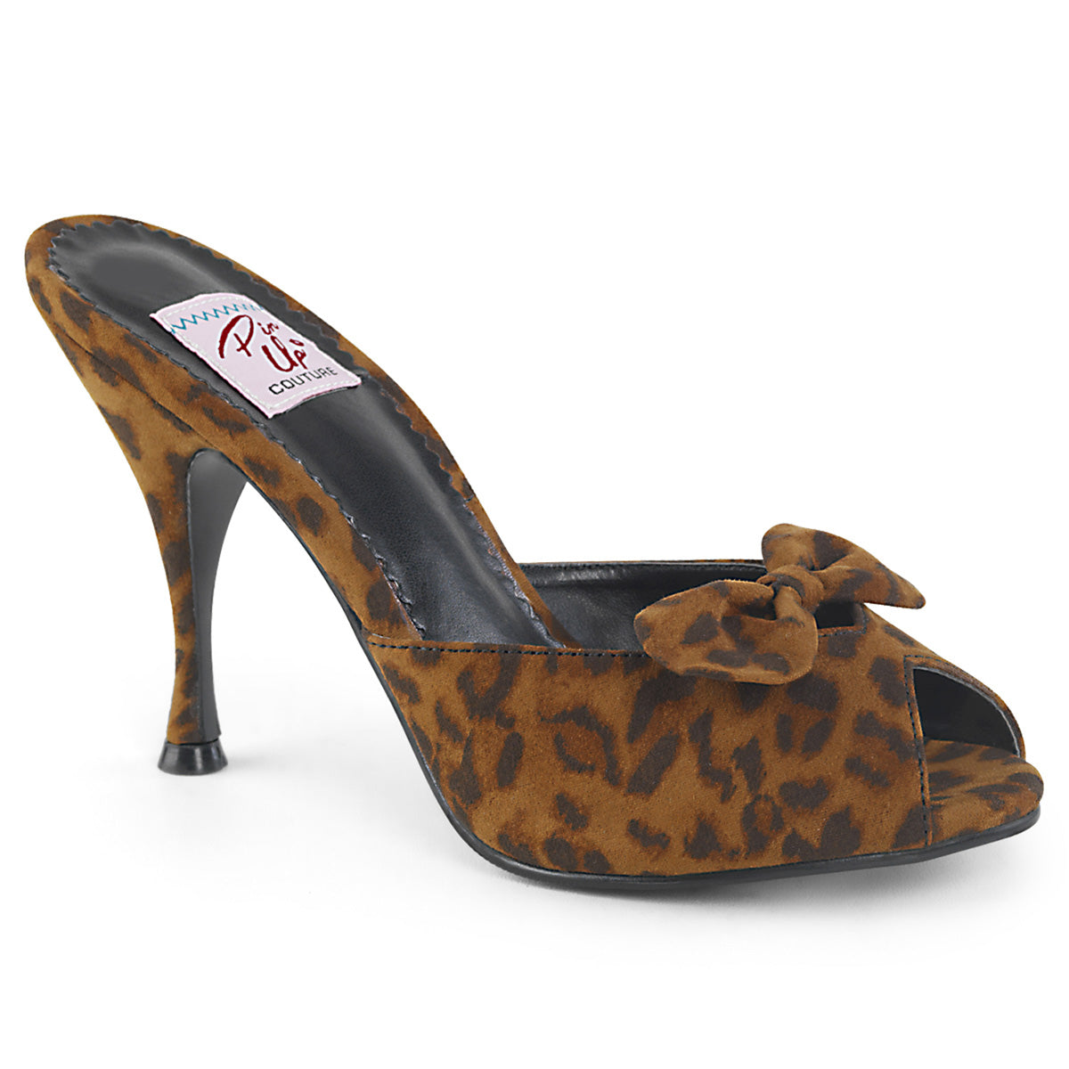 Pin Up Couture Womens Pumps MONROE-08 Leopard Print Fabric