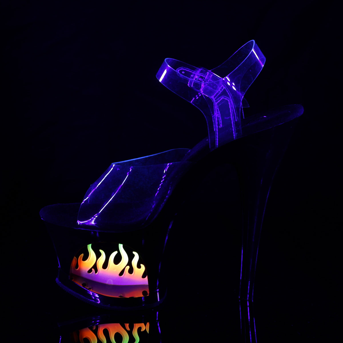 Pleaser Womens Sandals MOON-708FLM Clr/Blk-Ombre