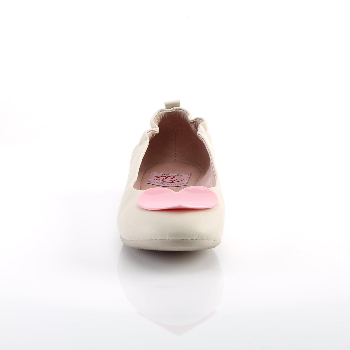 Pin Up Couture Womens Pumps OLIVE-05 Cream Faux Leather