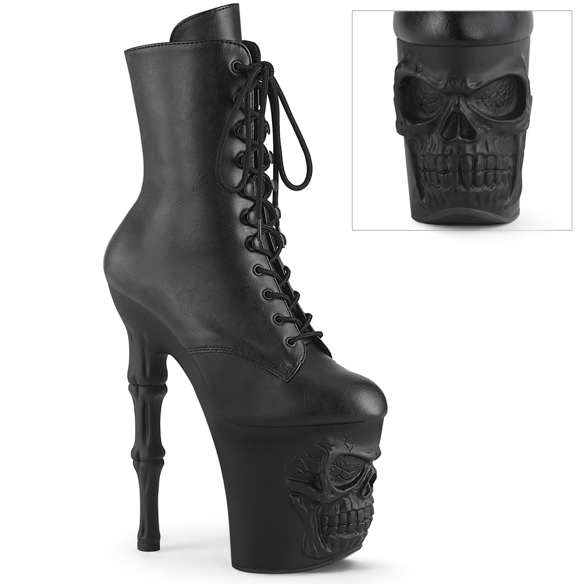 Pleaser Ankle Boots RAPTURE-1020 Blk Faux Leather/Blk Matte