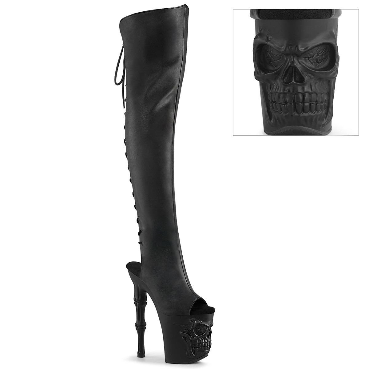 Pleaser Boots RAPTURE-3019 Blk Faux Leather/Blk Matte