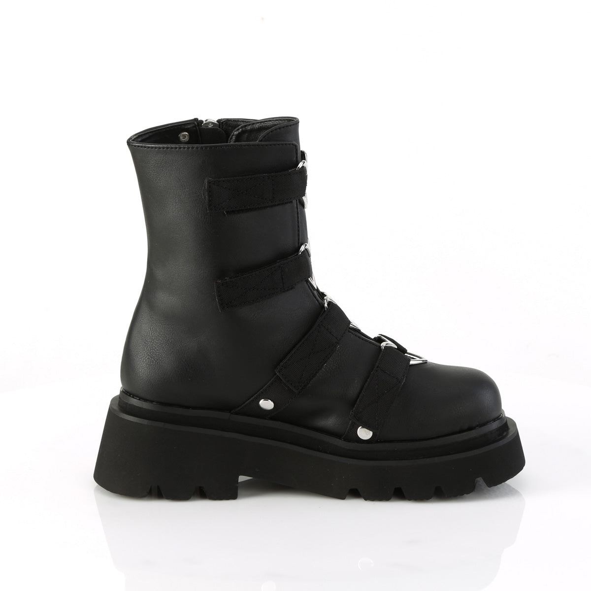 DemoniaCult Ankle Boots RENEGADE-50 Blk Vegan Leather-Nylon