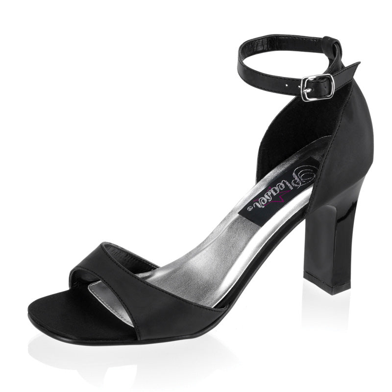 Pleaser Womens  ROMANCE-360 Blk Satin Pu