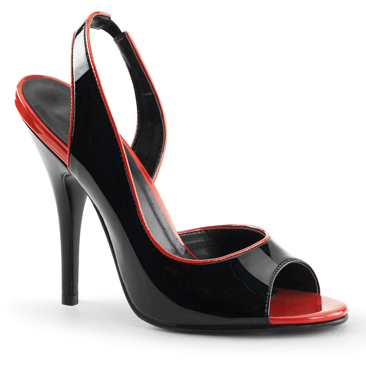 Pleaser Womens Pumps SEDUCE-117 Blk-Red Pat