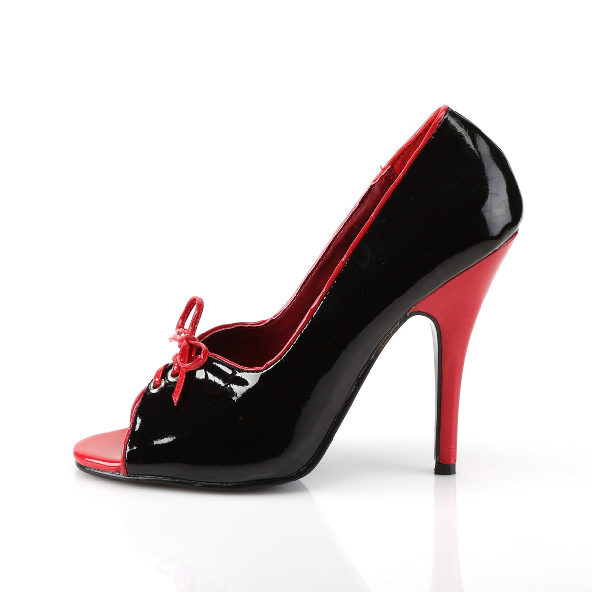 Pleaser Womens Pumps SEDUCE-216 Blk-Red Pat
