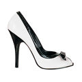 Pleaser Womens Pumps SEDUCE-218 Wht-Blk Pat