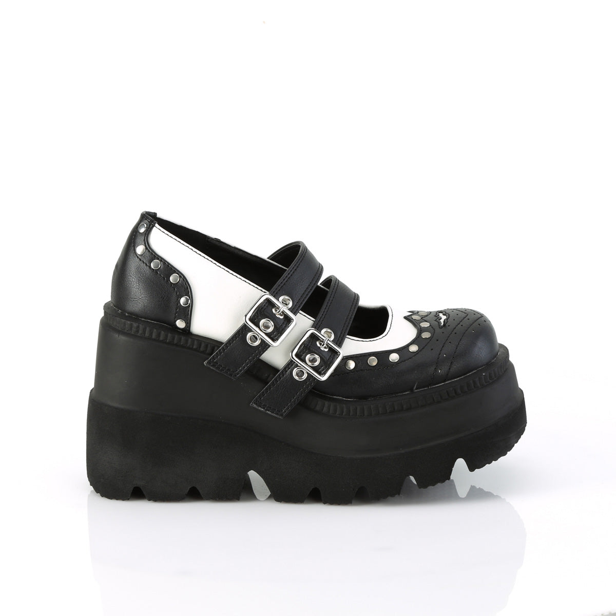 DemoniaCult SHAKER-27 Blk-Wht Vegan Leather