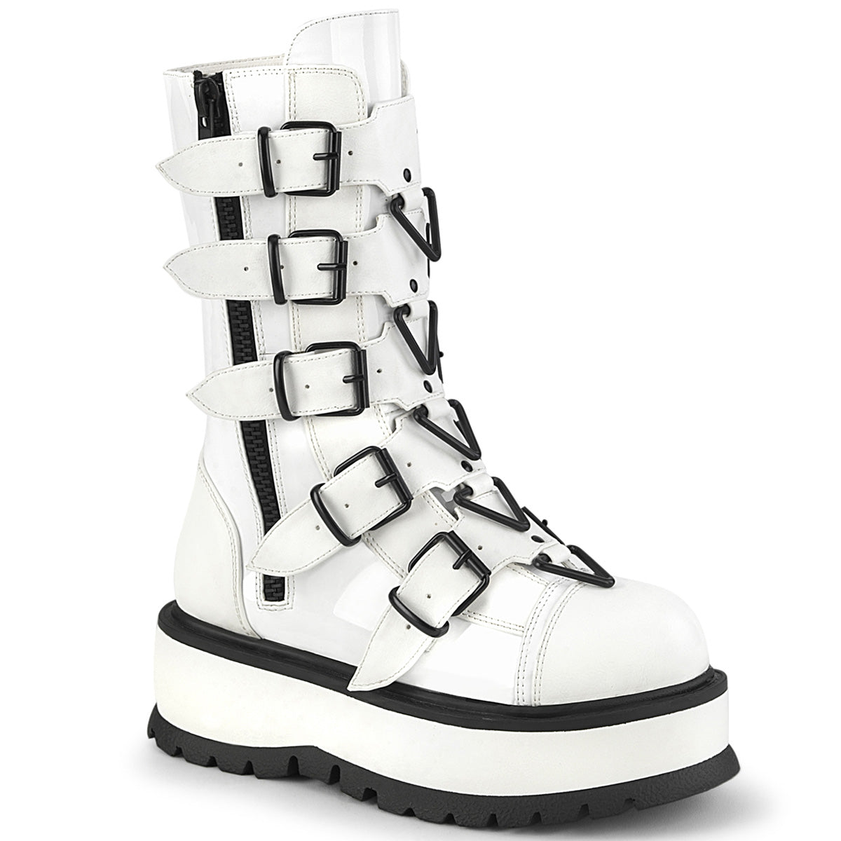 DemoniaCult Boots SLACKER-160 Wht Pat