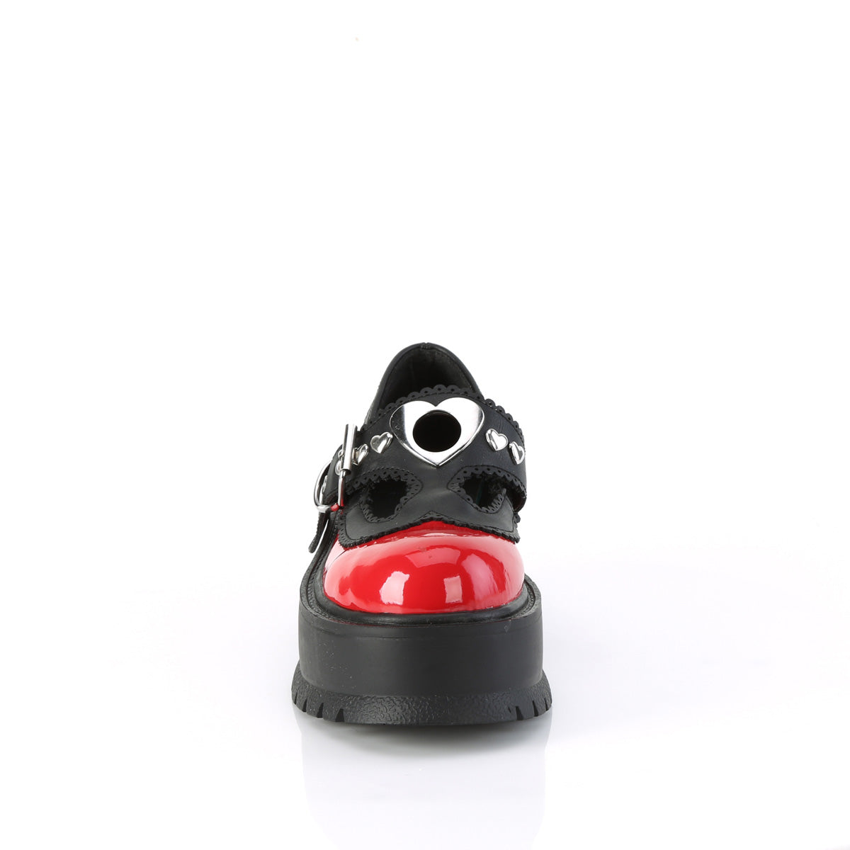 DemoniaCult SLACKER-23 Red-Blk Vegan Leather