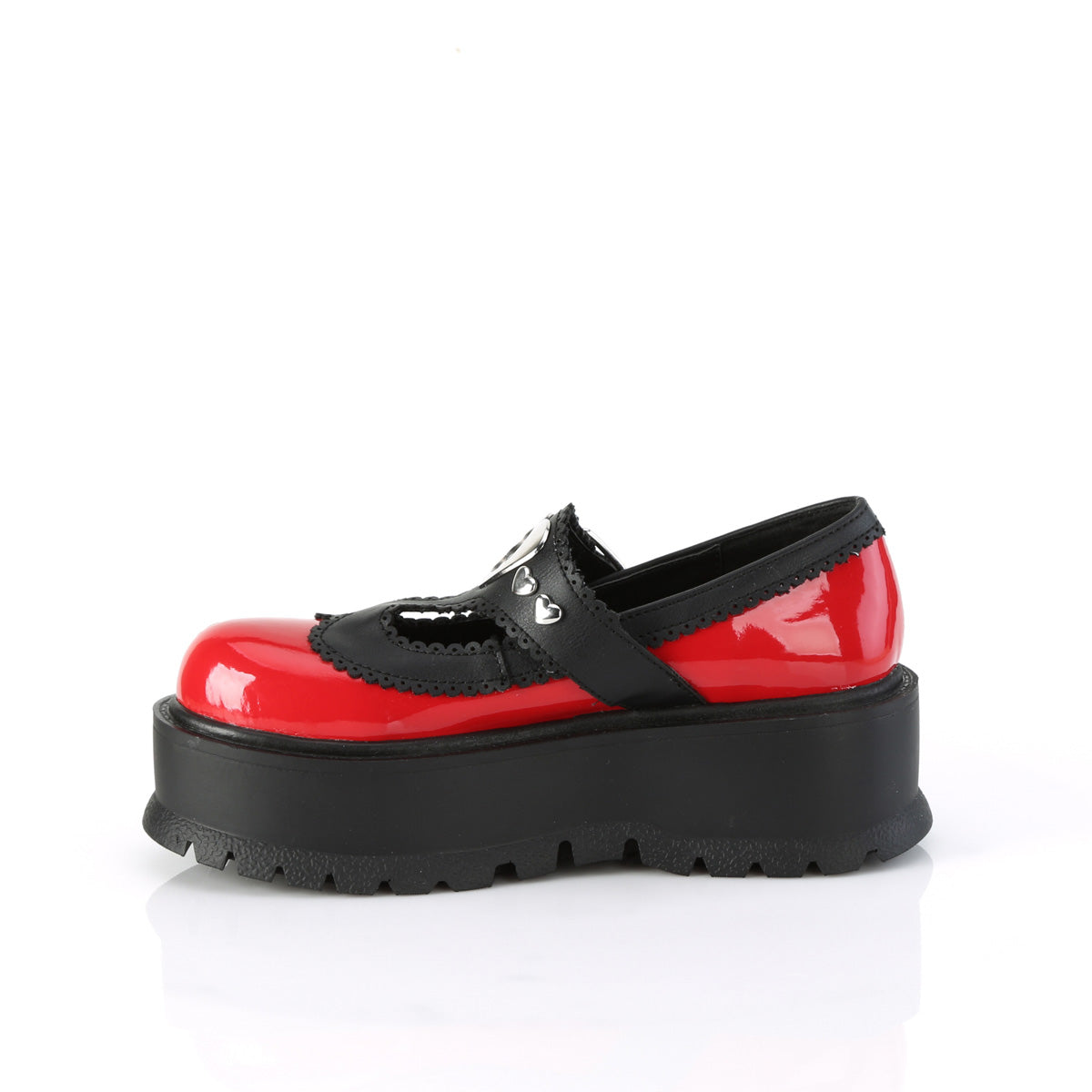DemoniaCult SLACKER-23 Red-Blk Vegan Leather