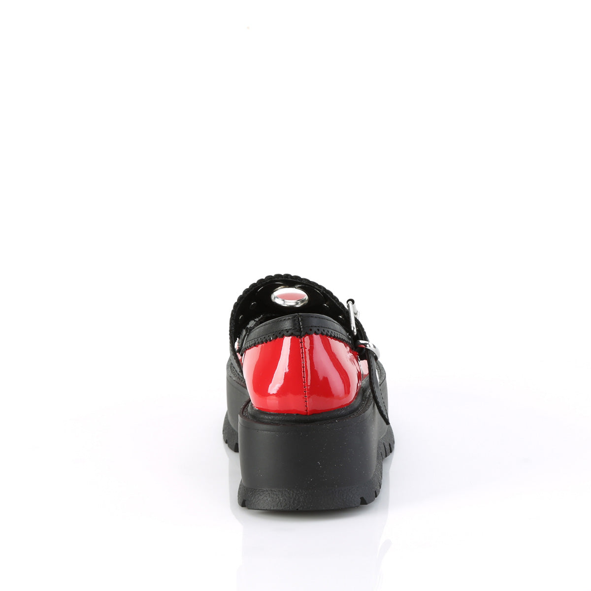 DemoniaCult SLACKER-23 Red-Blk Vegan Leather