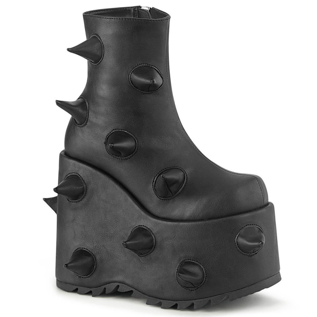 DemoniaCult Ankle Boots SLAY-77 Blk Vegan Leather