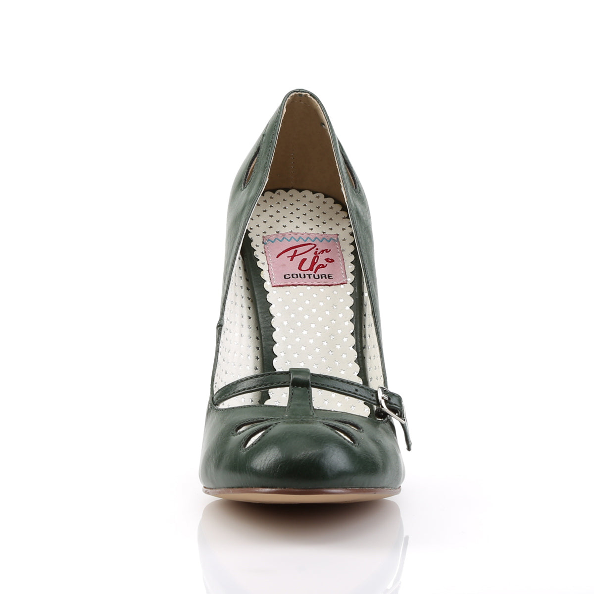 Pin Up Couture Womens Pumps SMITTEN-20 Forest Green Faux Leather