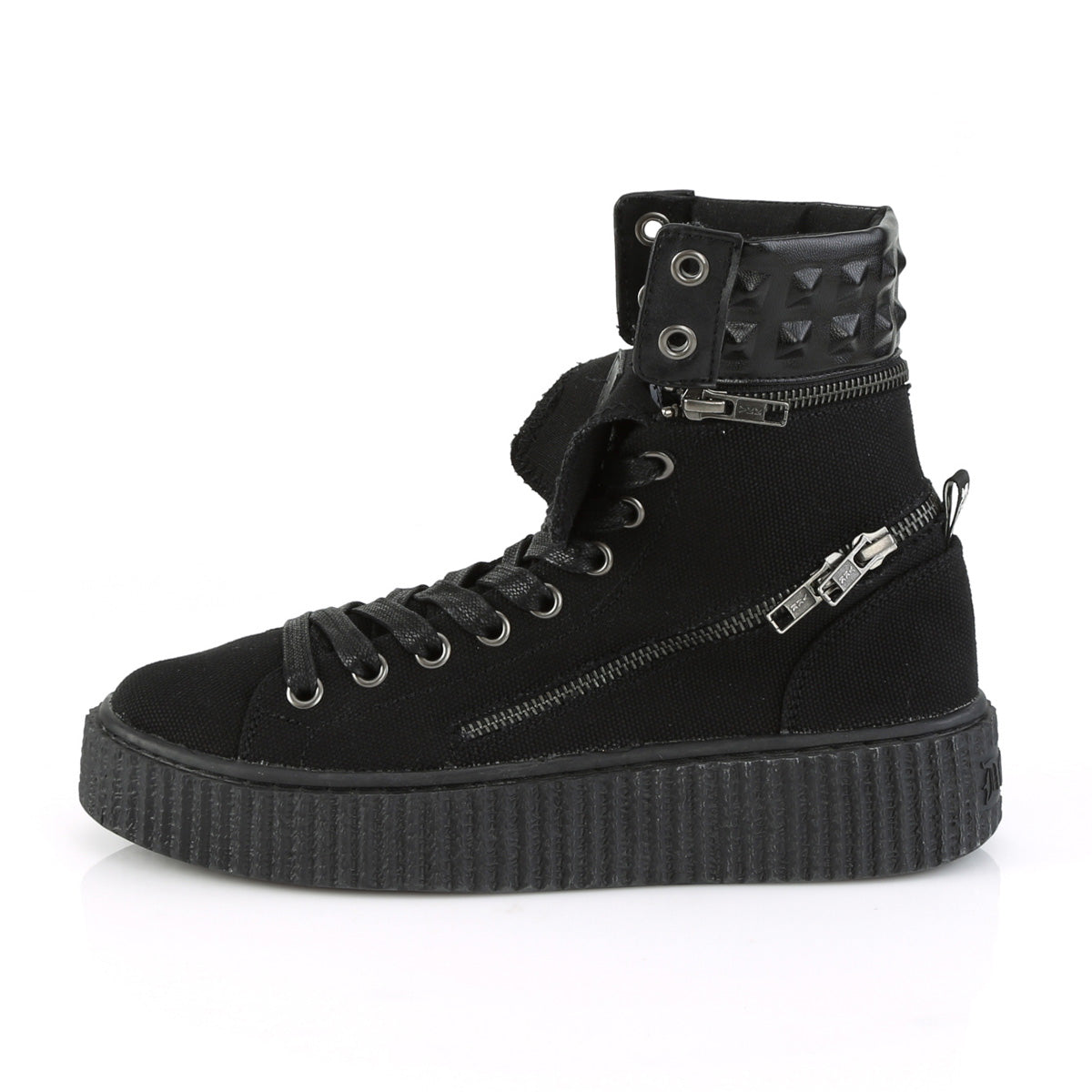 DemoniaCult Mens Ankle Boots SNEEKER-270 Blk Canvas