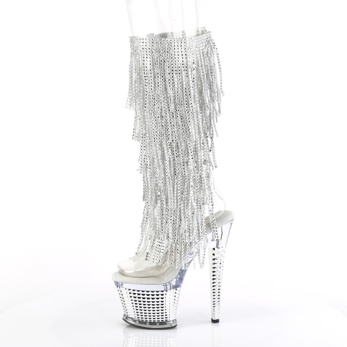 Pleaser Ankle Boots SPECTATOR-2017RSF Clr-Slv/Clr-Slv Chrome