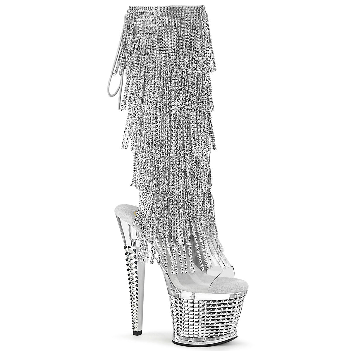 Pleaser Ankle Boots SPECTATOR-2017RSF Clr-Slv/Clr-Slv Chrome