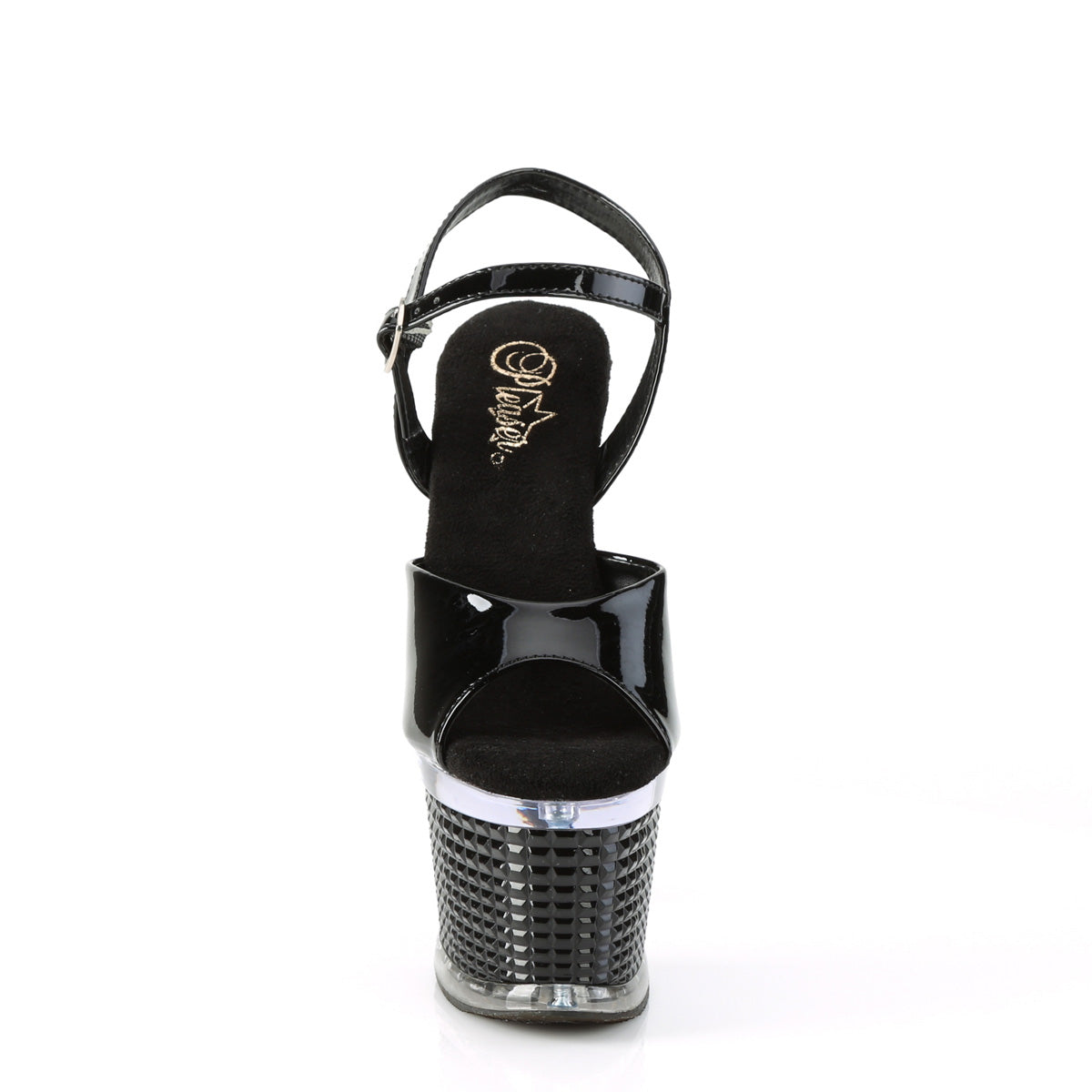 Pleaser Sandals SPECTATOR-709 Blk Pat/Clr-Blk