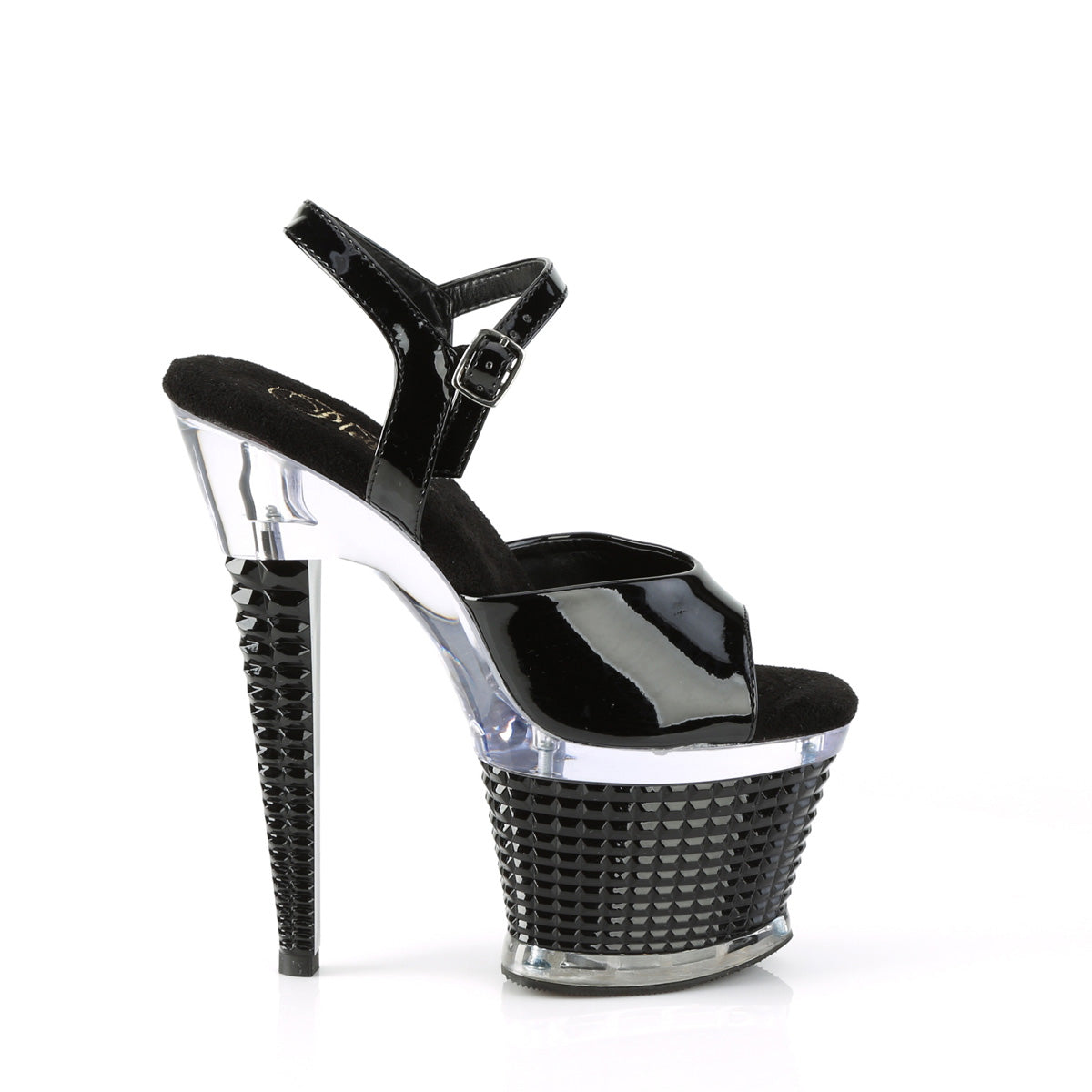 Pleaser Sandals SPECTATOR-709 Blk Pat/Clr-Blk